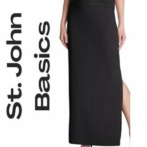 St. John Basics Black Knit Skirt Size 4 Santana Knit